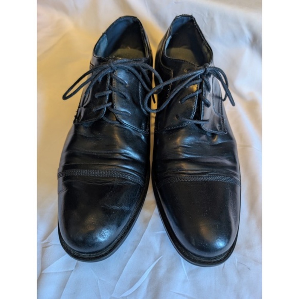 Steve Madden‎ Men's Black Leather Dress Shoes, Size 9